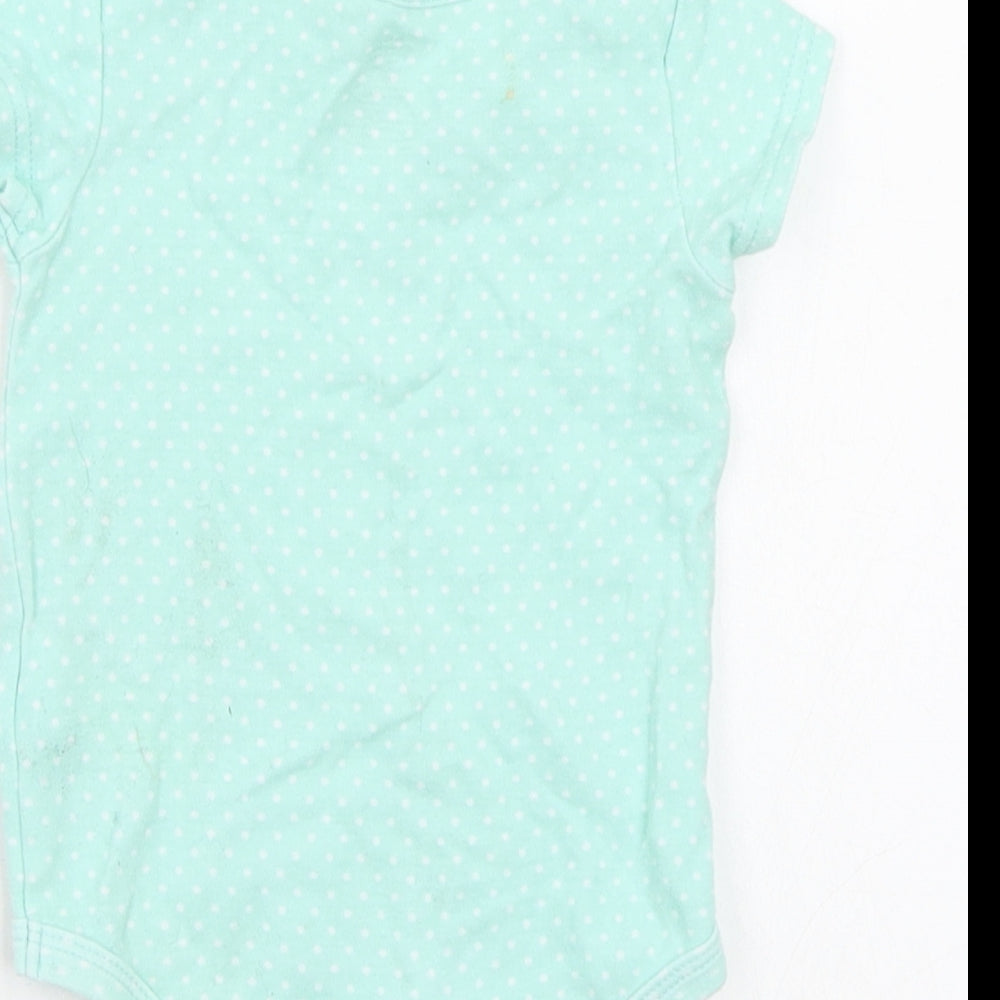 Bright Stars Baby Green Polka Dot  Romper One-Piece Size 6-9 Months