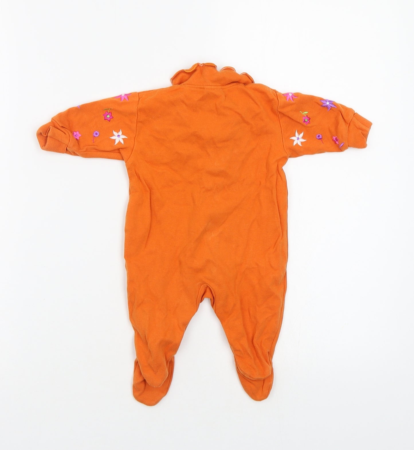 NEXT Baby Orange Floral  Babygrow One-Piece Size 3-6 Months