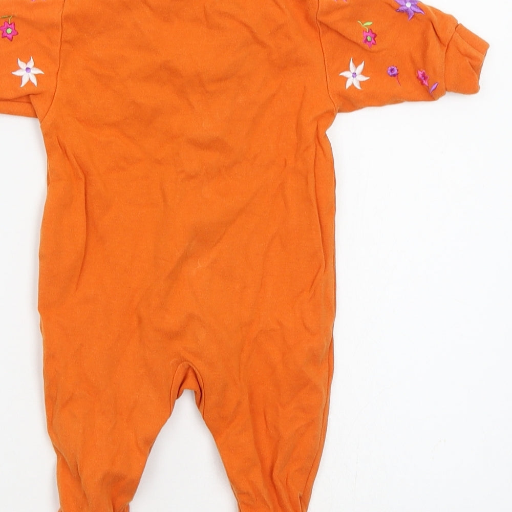 NEXT Baby Orange Floral  Babygrow One-Piece Size 3-6 Months