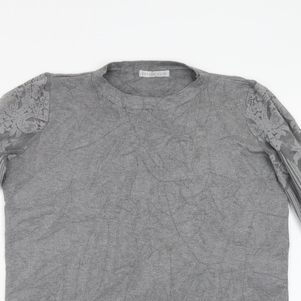 COTTON CLUB Womens Grey   Pullover Jumper Size M