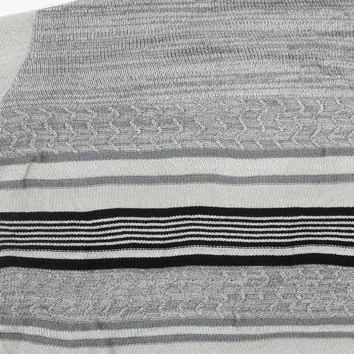 Alexara Womens Grey Striped  Pullover Jumper Size L