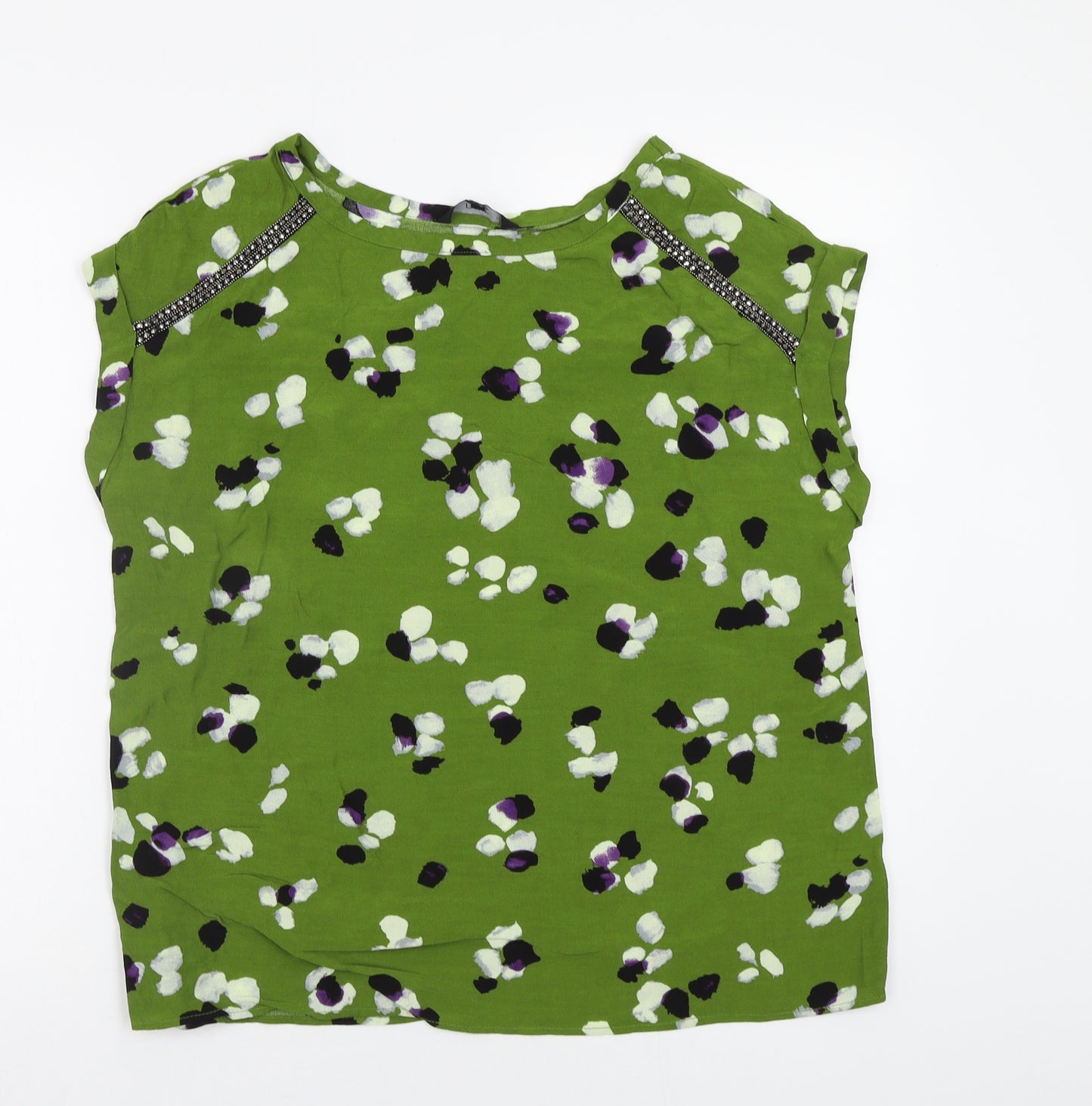 NEXT Womens Green Floral  Basic Blouse Size 12