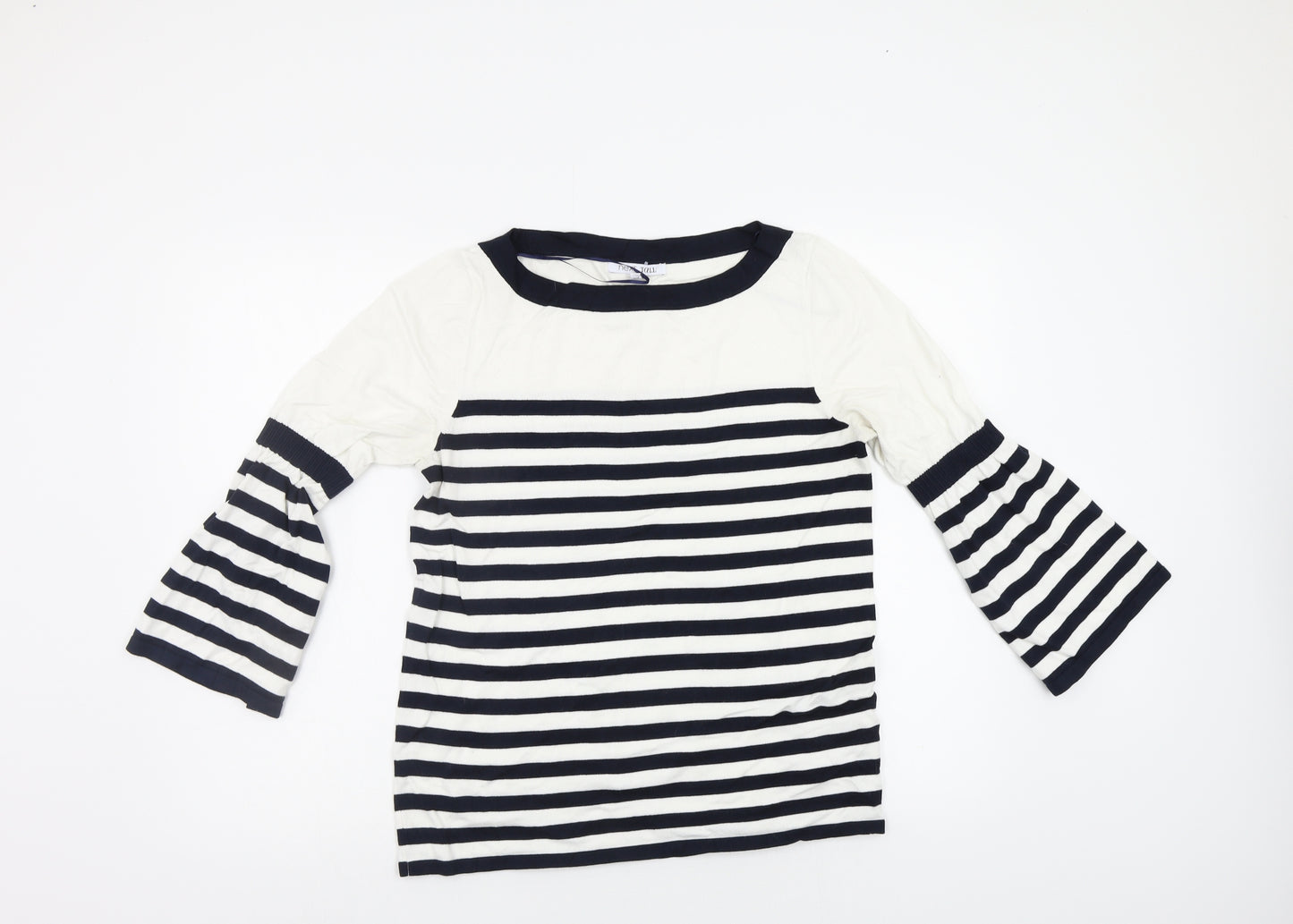 NEXT Womens White Striped  Pullover Jumper Size 16