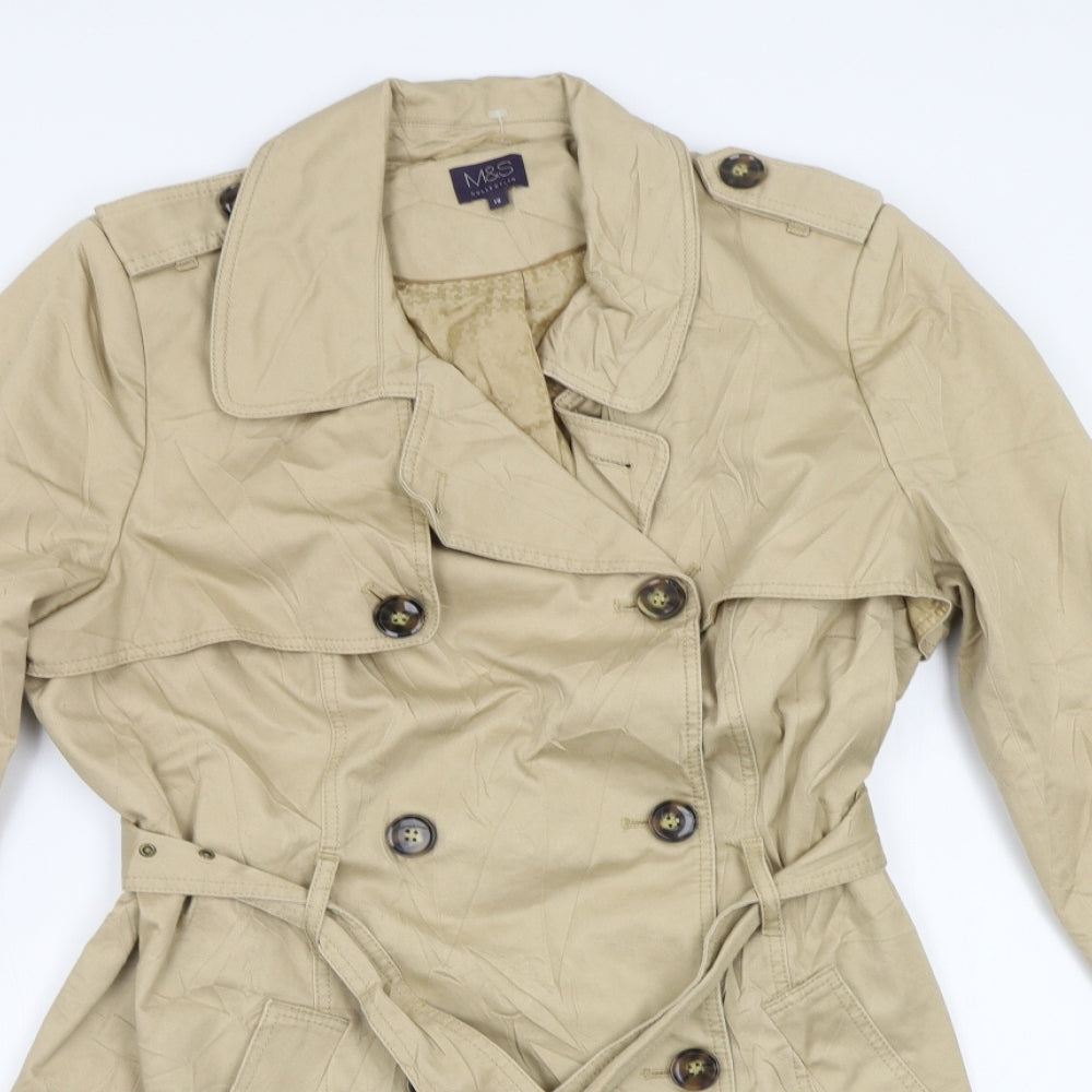 M&S Womens Beige   Trench Coat Coat Size 18