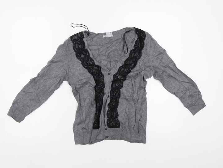H&M Womens Grey   Cardigan Jumper Size S