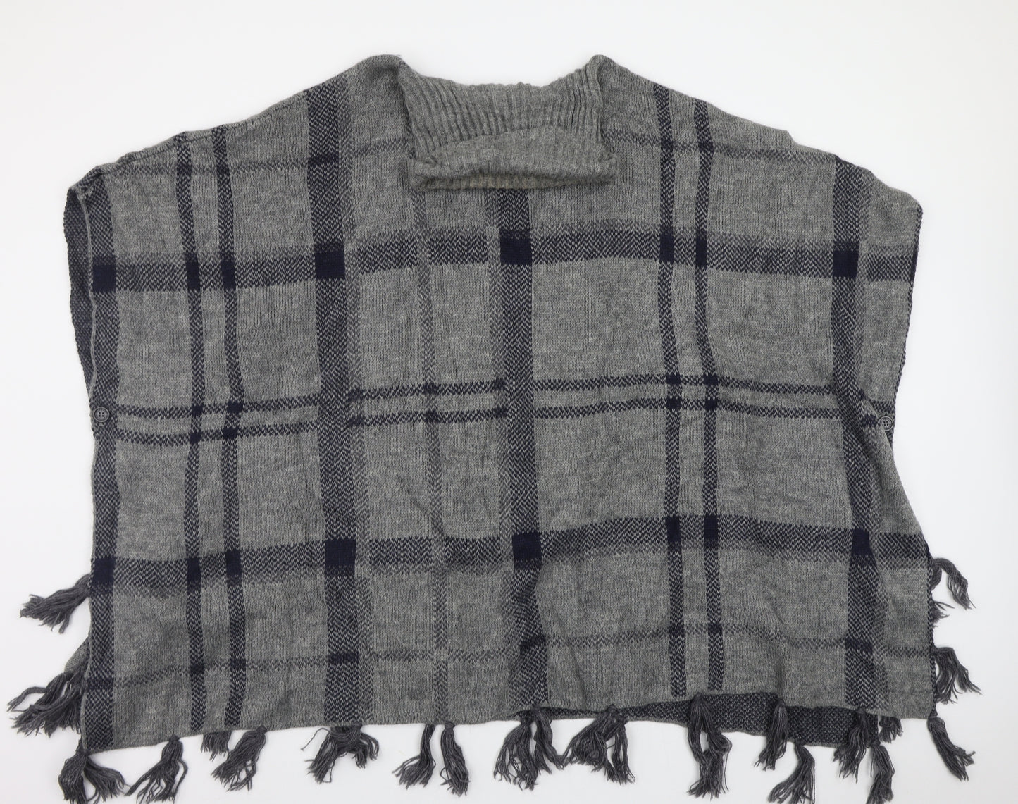 Barbour Womens Grey Check  Overcoat Poncho One Size
