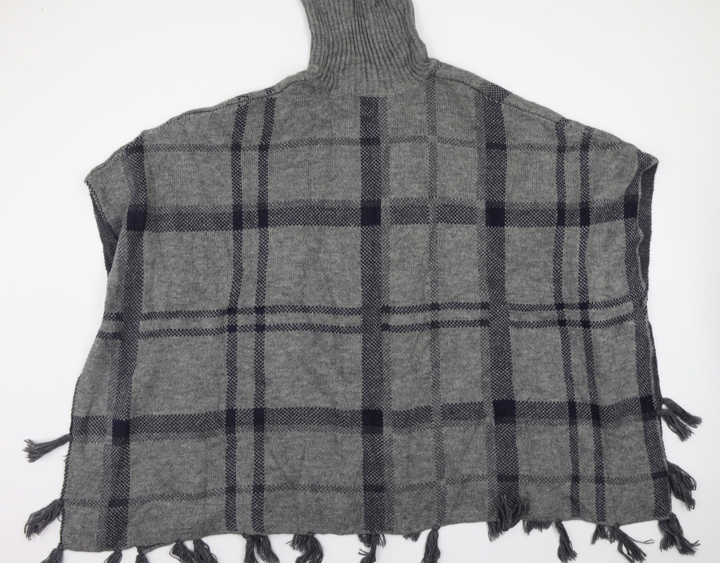Barbour Womens Grey Check  Overcoat Poncho One Size