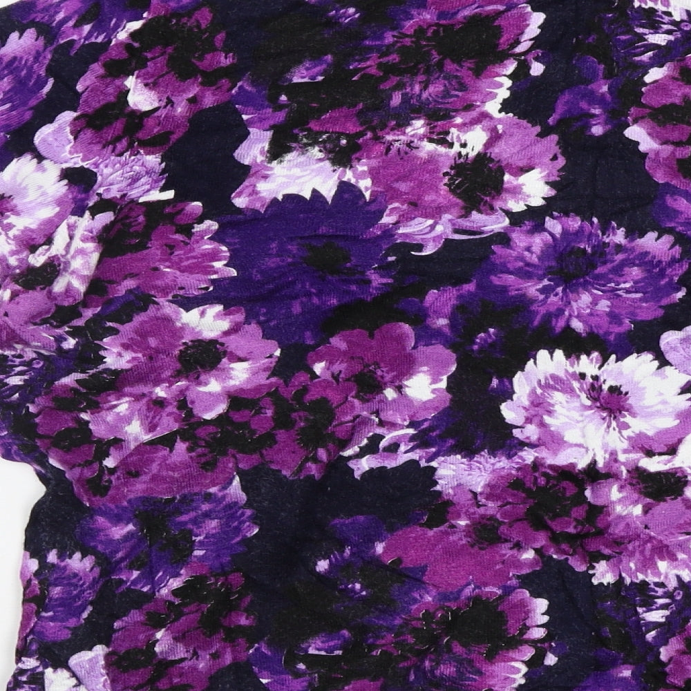 Anna Rose Womens Purple Floral  Pullover Jumper Size XL