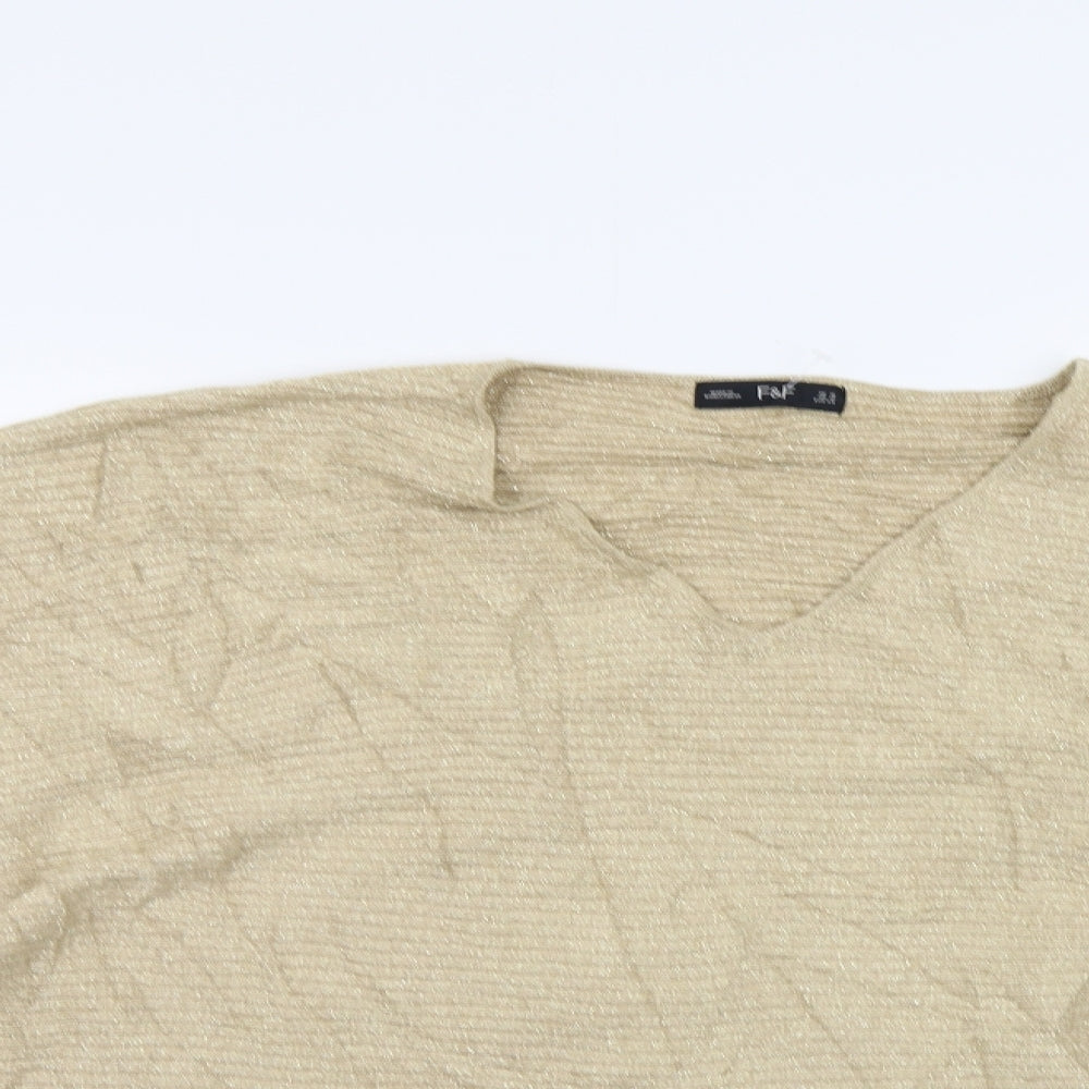 F&F Womens Gold   Pullover Jumper Size 16