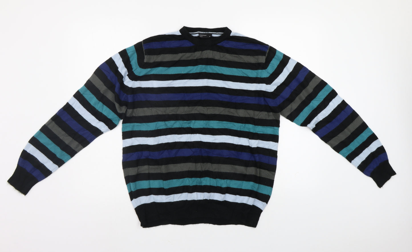 Cedar Wood Mens Multicoloured Striped  Pullover Jumper Size M