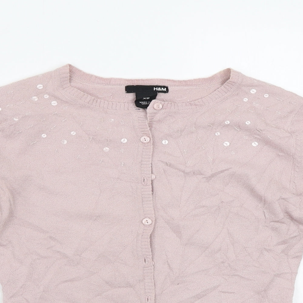 H&M Womens Pink   Cardigan Jumper Size XS