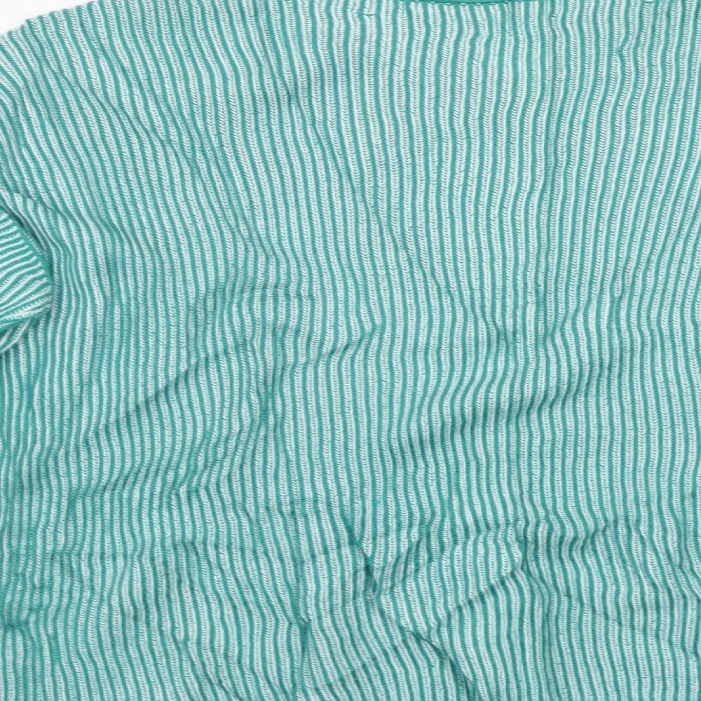 Benetton Womens Green Striped  Pullover Jumper Size L