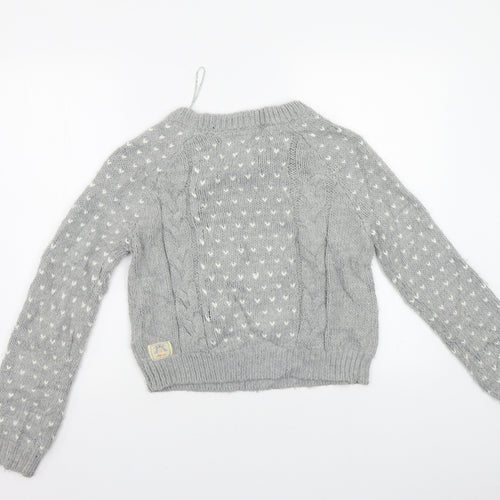 Soul Cal & Co Womens Grey Geometric  Pullover Jumper Size 10