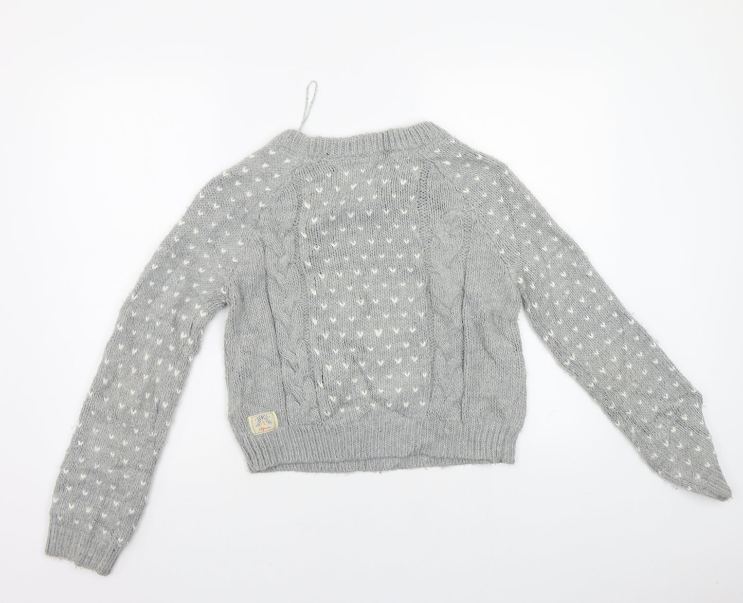 Soul Cal & Co Womens Grey Geometric  Pullover Jumper Size 10