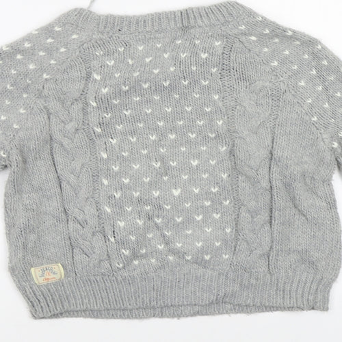Soul Cal & Co Womens Grey Geometric  Pullover Jumper Size 10