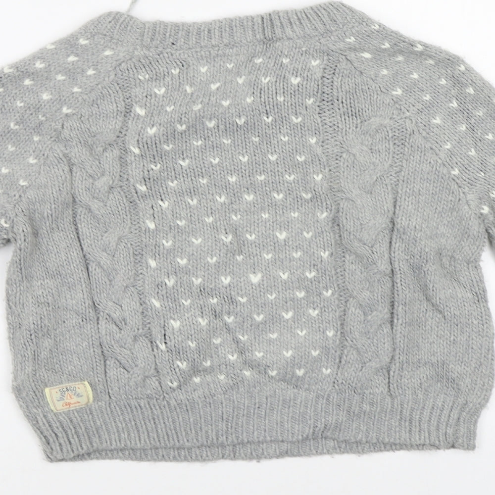 Soul Cal & Co Womens Grey Geometric  Pullover Jumper Size 10
