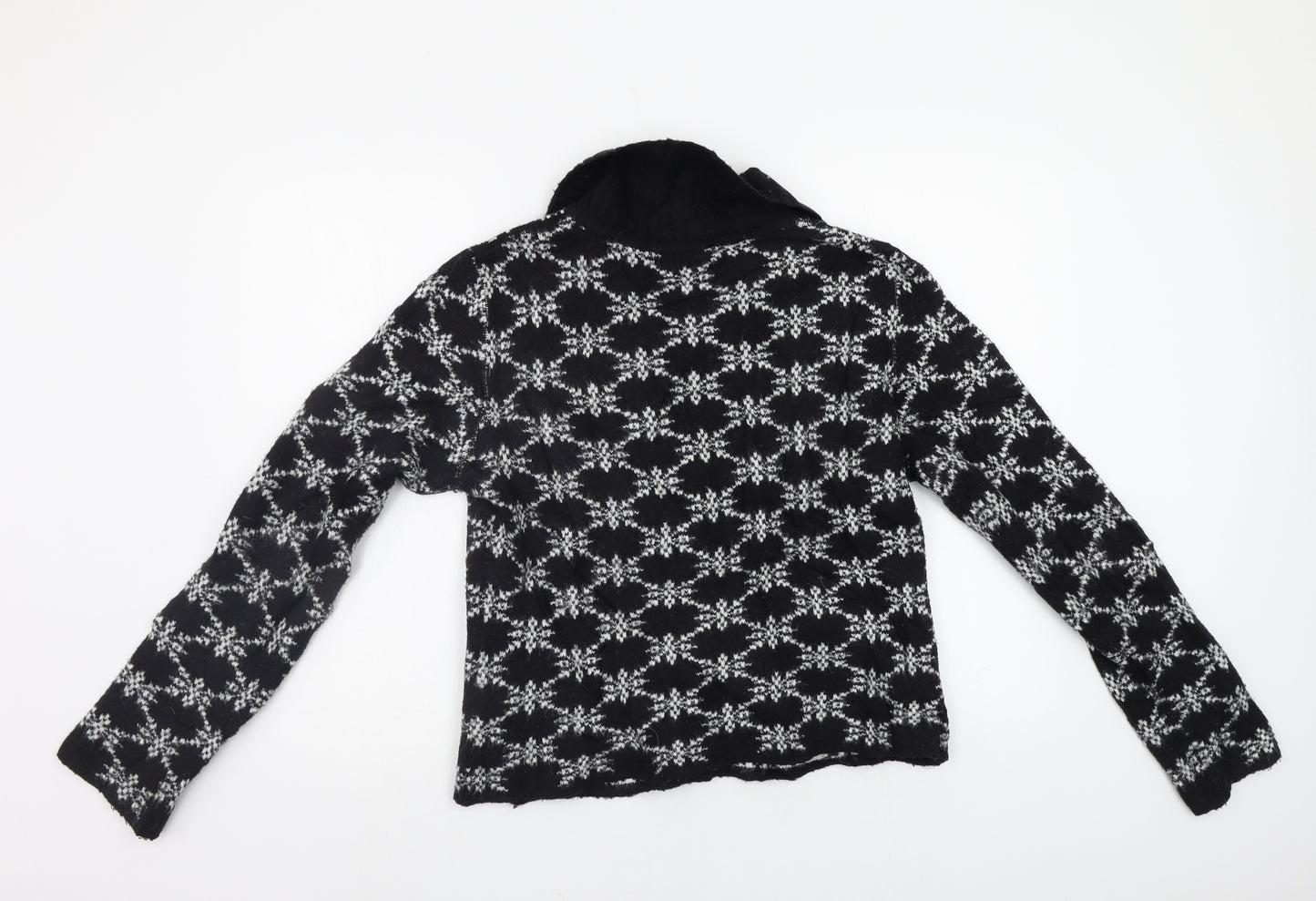 Taifun Womens Black Geometric  Cardigan Jumper Size M