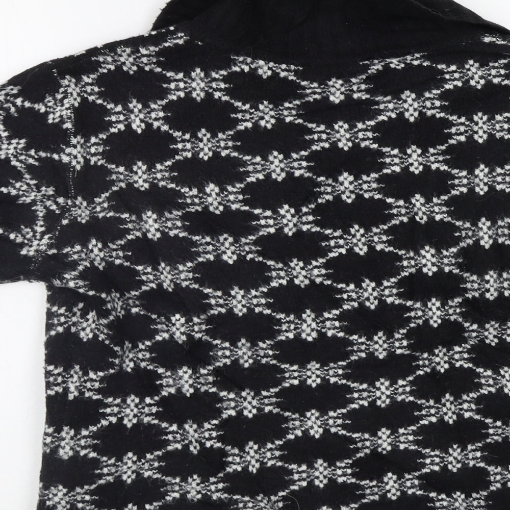 Taifun Womens Black Geometric  Cardigan Jumper Size M