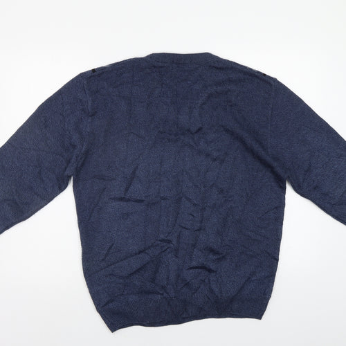 Kingston Mens Blue Striped  Pullover Jumper Size M
