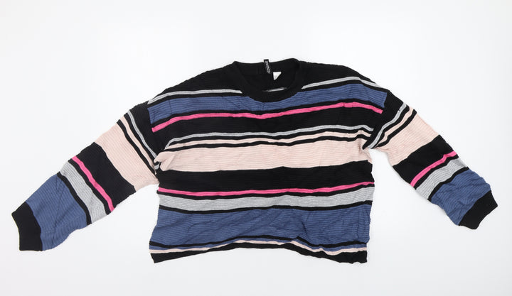 H&M Womens Multicoloured Striped Pullover Jumper Size S