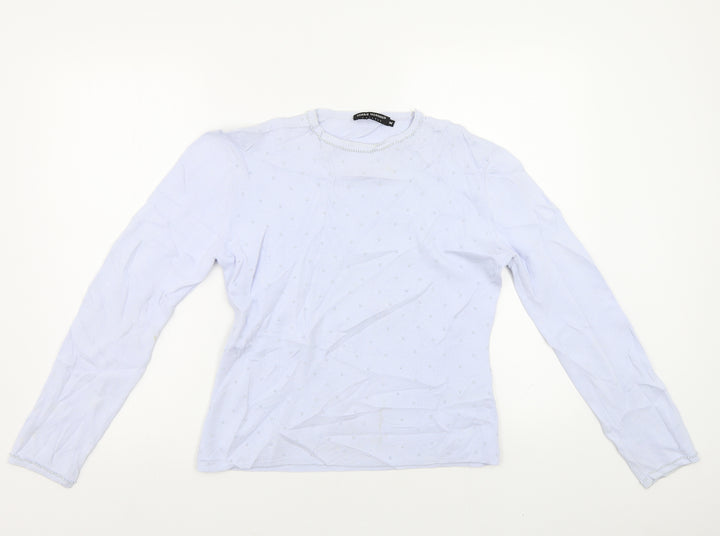 Debbie Morgan Womens Blue Pullover Jumper Size M - Beaded