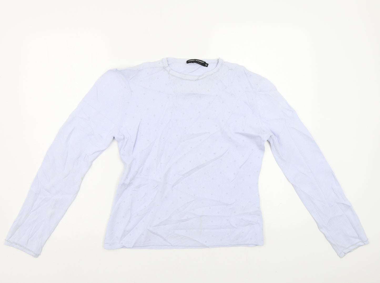 Debbie Morgan Womens Blue   Pullover Jumper Size M  - Beaded