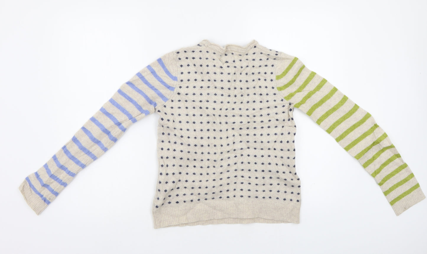 Arabella & Addison Womens Beige Striped  Pullover Jumper Size M