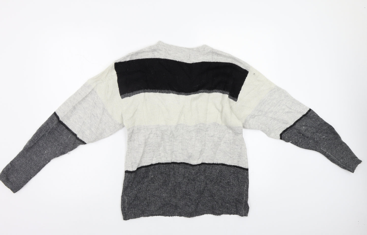 H&M Womens Grey Striped  Pullover Jumper Size S