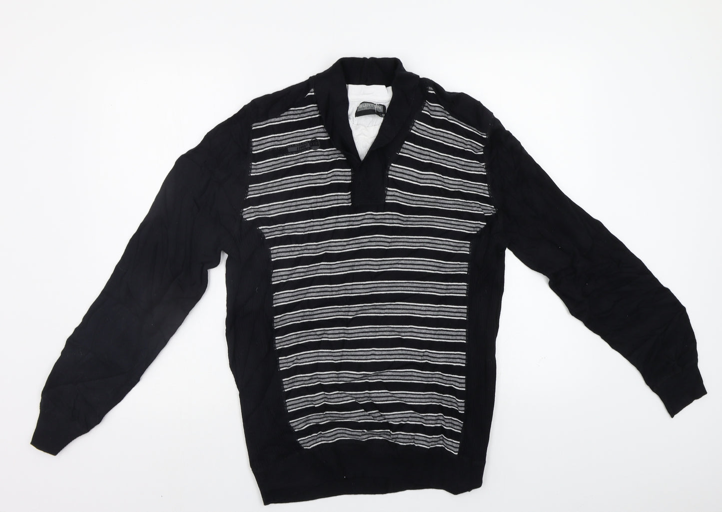 Burton Mens Black Striped  Pullover Jumper Size L