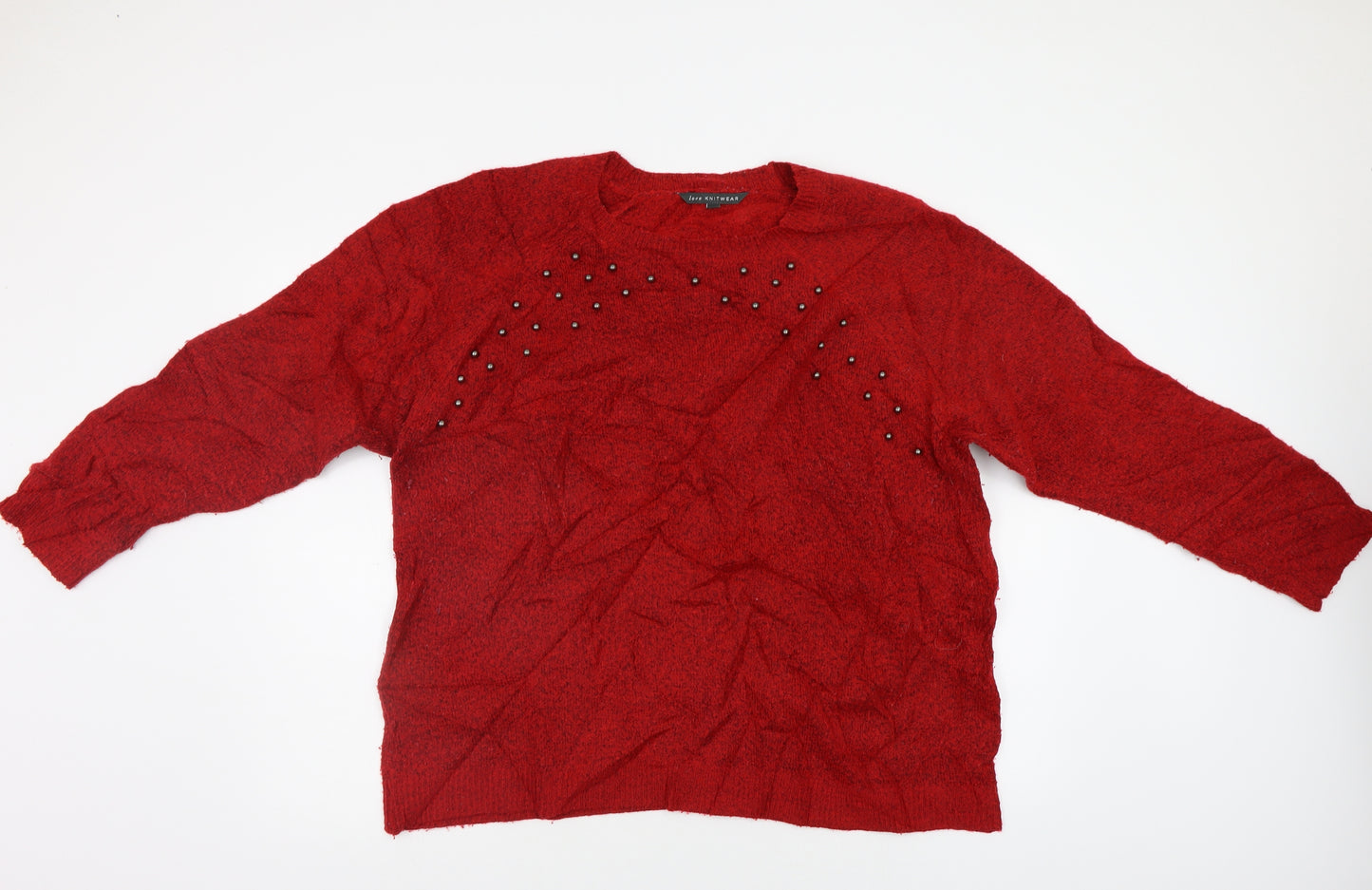 Bonmarché Womens Red   Pullover Jumper Size 22  - Beaded