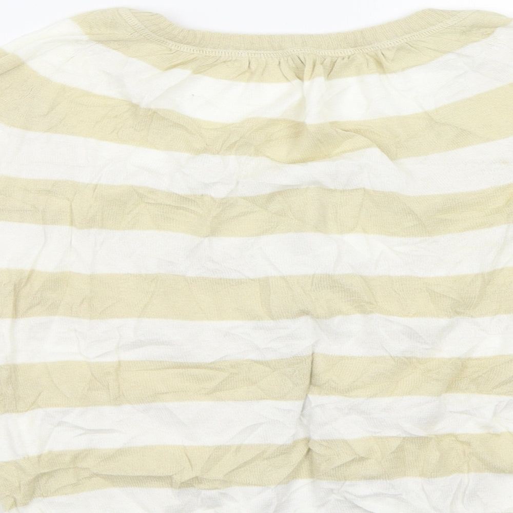 Preworn Womens Beige Striped  Cardigan Jumper Size S