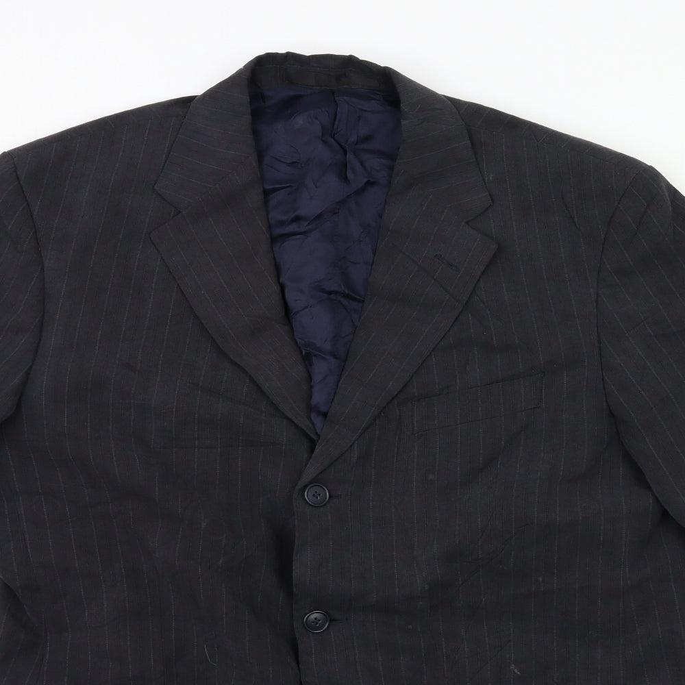M&S Mens Grey Striped  Jacket Blazer