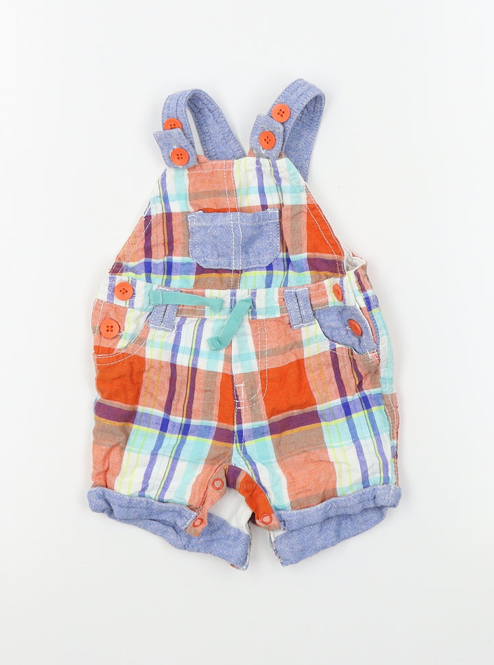 NEXT Baby Orange Plaid Dungaree One-Piece Size 0-3 Months