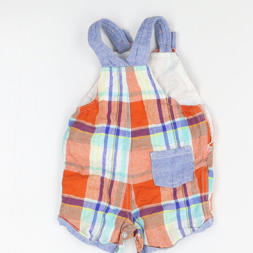 NEXT Baby Orange Plaid  Dungaree One-Piece Size 0-3 Months