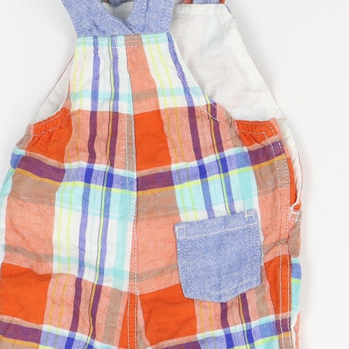 NEXT Baby Orange Plaid  Dungaree One-Piece Size 0-3 Months