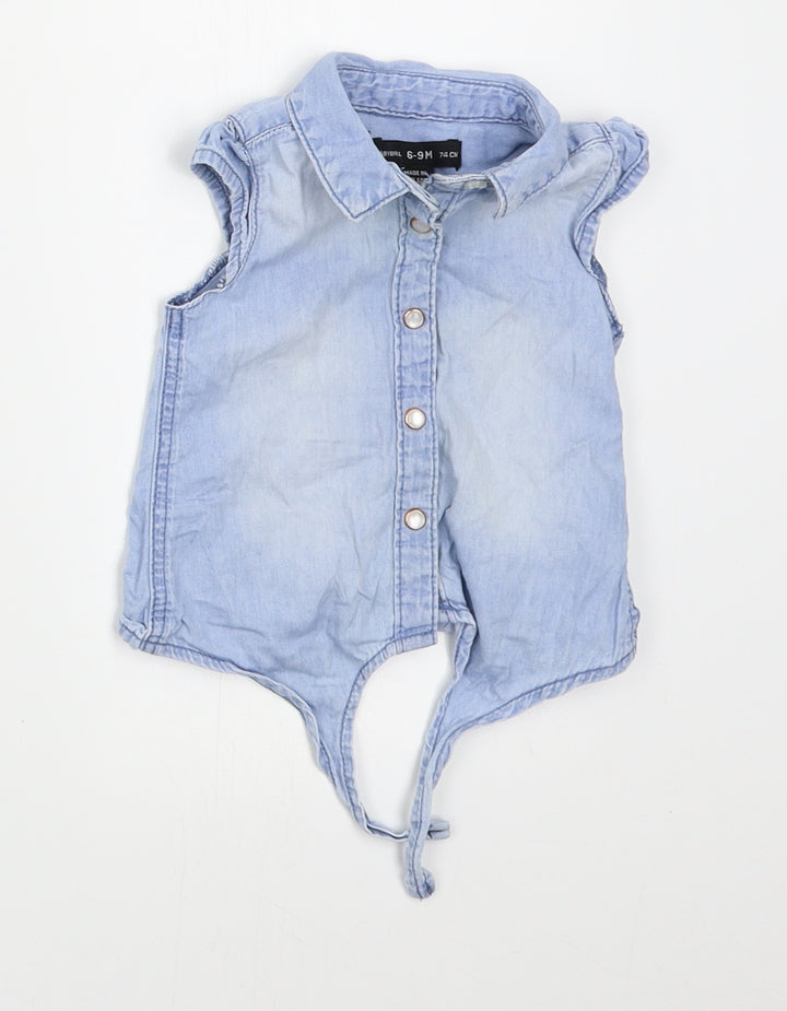 Denim Co Baby Blue   Basic Button-Up Size 6-9 Months