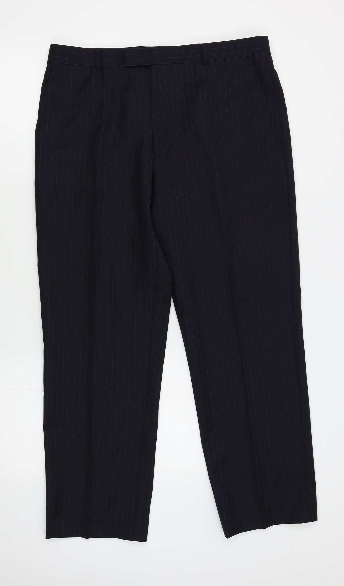 Austin Reed Mens Black Striped   Suit Trousers Size 34 L28 in