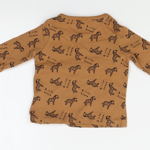 F&F Baby Brown Animal Print  Basic T-Shirt Size 0-3 Months
