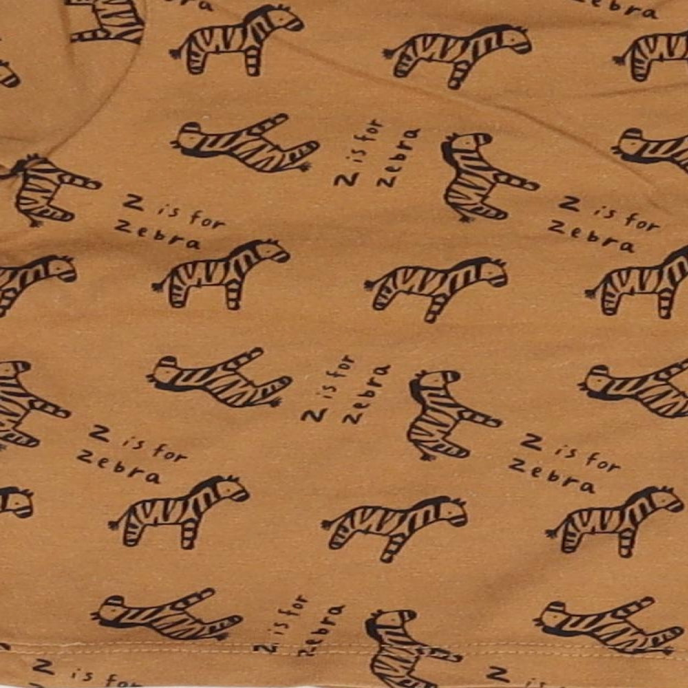F&F Baby Brown Animal Print  Basic T-Shirt Size 0-3 Months