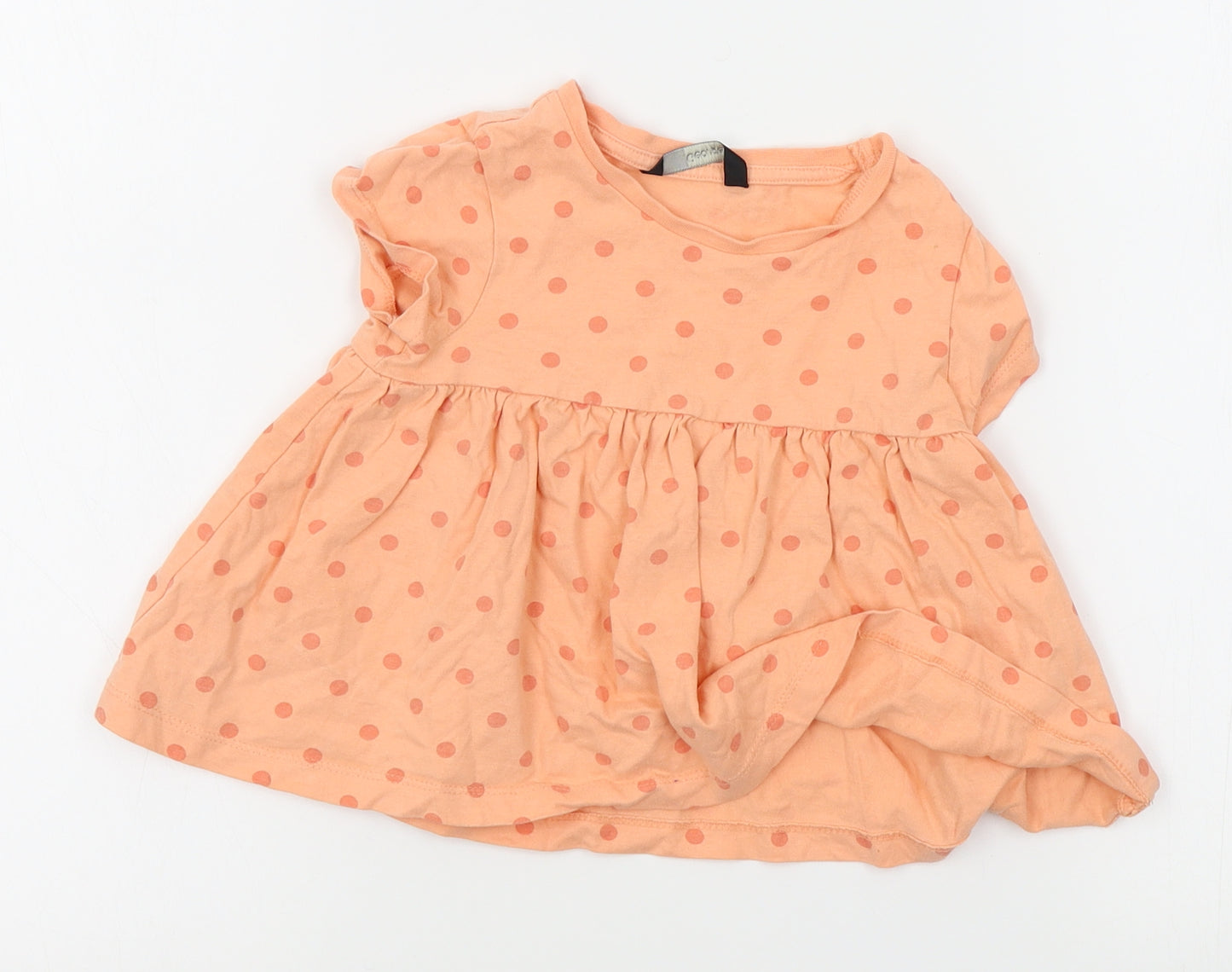 George Girls Orange Polka Dot  Basic Blouse Size 18-24 Months