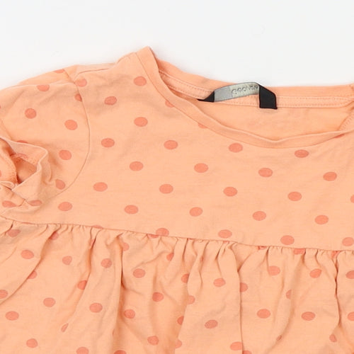 George Girls Orange Polka Dot  Basic Blouse Size 18-24 Months