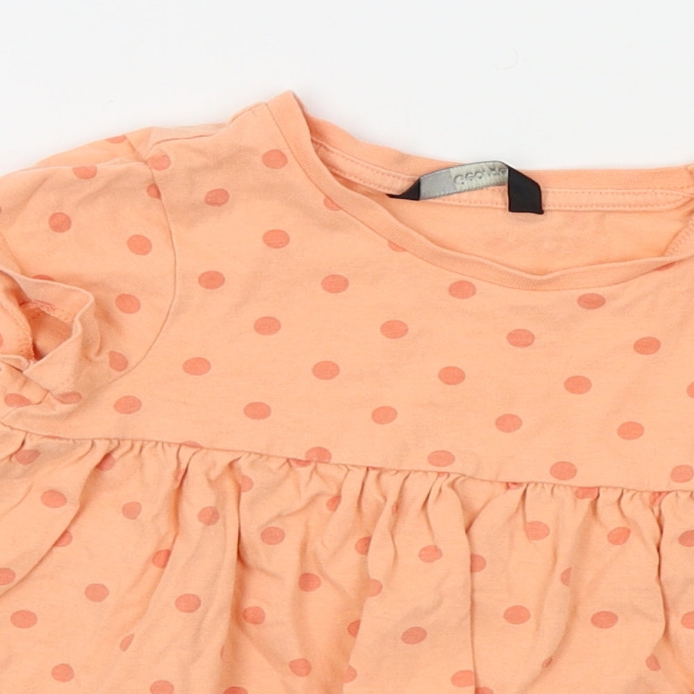 George Girls Orange Polka Dot  Basic Blouse Size 18-24 Months