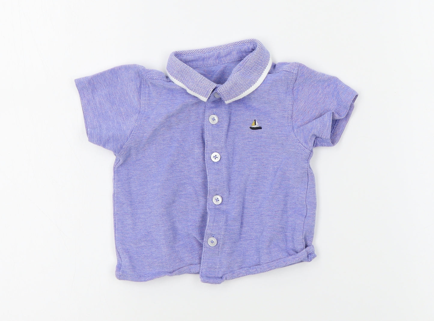 Matalan Baby Blue   Basic Polo Size 9-12 Months