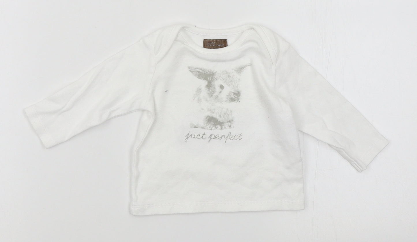 Mini Club Baby White   Basic T-Shirt Size 3-6 Months