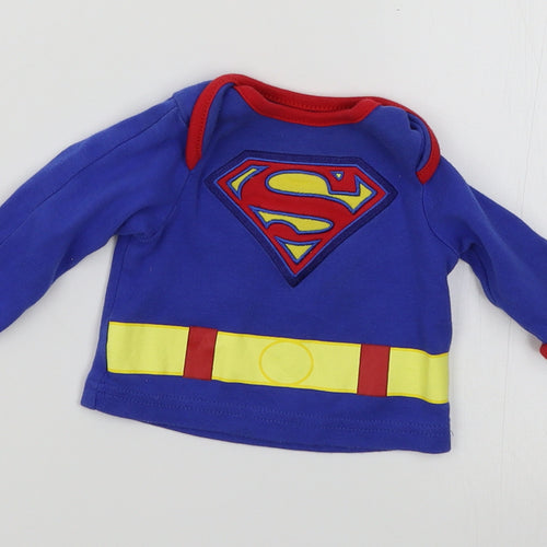 George Baby Blue   Basic T-Shirt Size 0-3 Months  - superman
