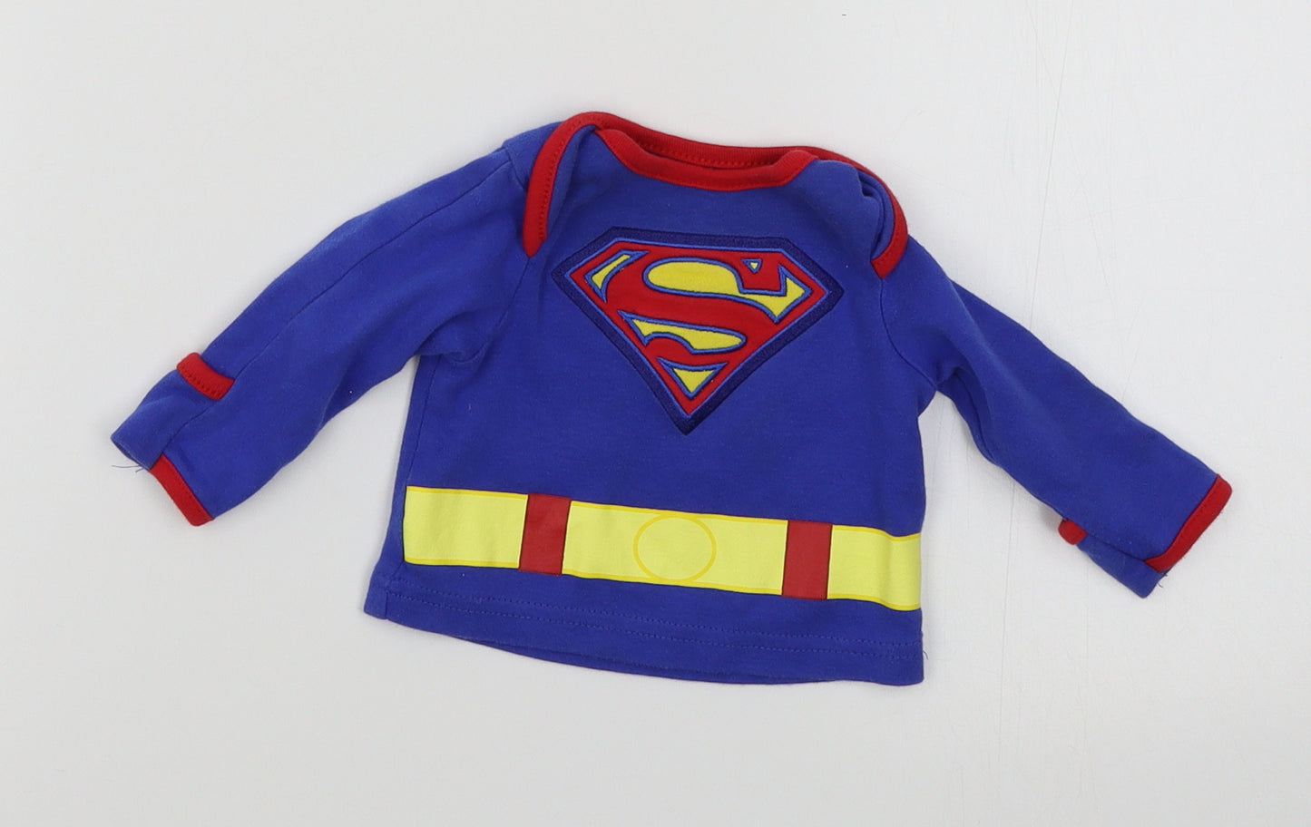 George Baby Blue   Basic T-Shirt Size 0-3 Months  - superman