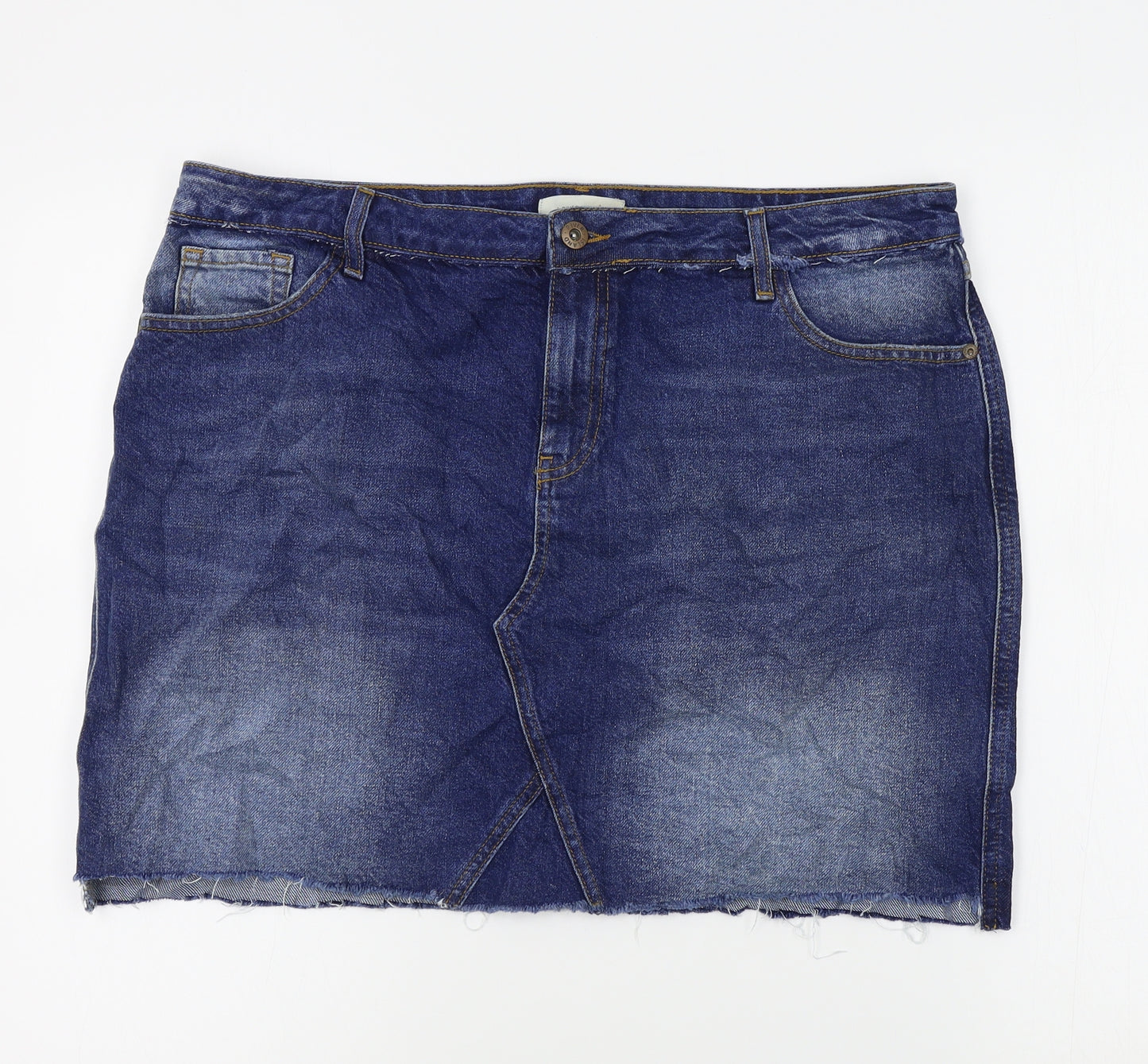 River Island Womens Blue  Denim Straight & Pencil Skirt Size 18