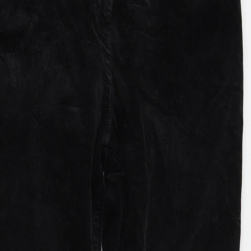 M&S Womens Black  Corduroy Straight Jeans Size 14 L26 in