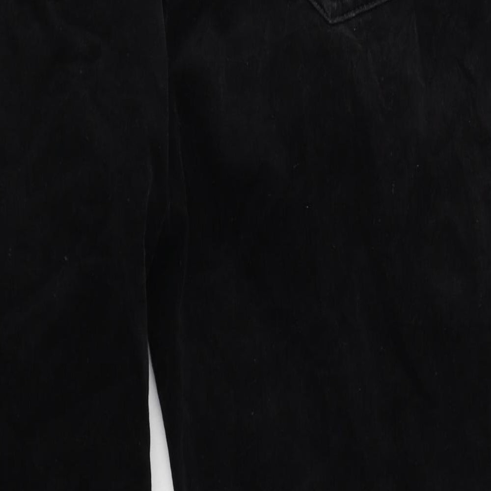 M&S Womens Black  Corduroy Straight Jeans Size 14 L26 in