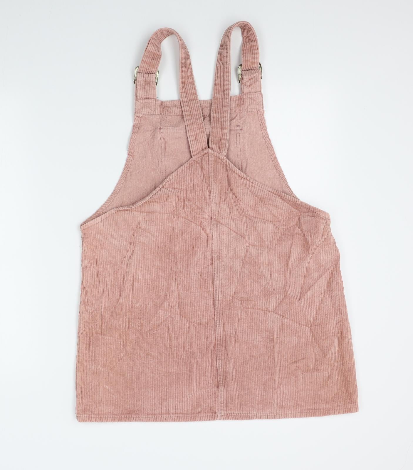 Missguided Womens Pink  Corduroy Pinafore/Dungaree Dress  Size 12